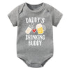 Funny "Daddy's Drinking Buddy" Newborn Baby Romper – Short Sleeve Cotton Bodysuit, Casual Summer Outfit, Perfect for Father's Day Gifts