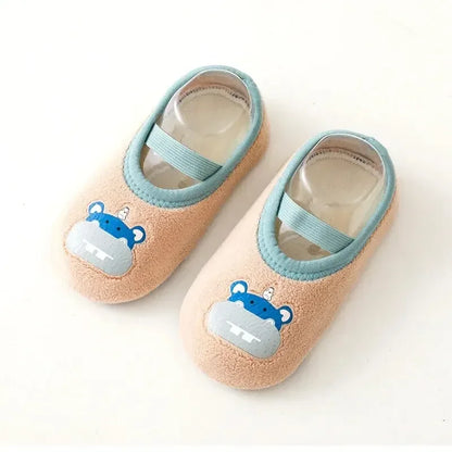 Baby Anti-Slip Socks Newborn Warm Crib Floor Shoes with Rubber Sole for Children Boy Toddler Girl Infant Cute Kids Slippers