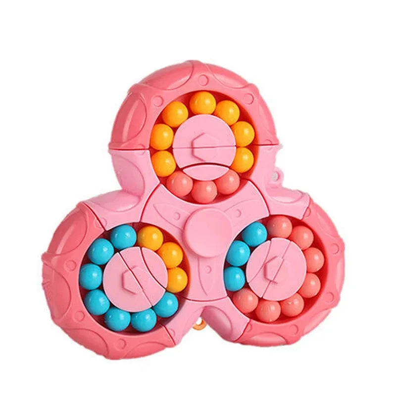 Six-Sided Rotation Finger Bean, Intelligence Gyro Antistress Fingertip Cube, Learning Educational Magic Disk for Kids
