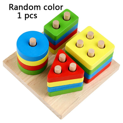 Children’s Wooden Stack Toy Color and Shape Classification Puzzle