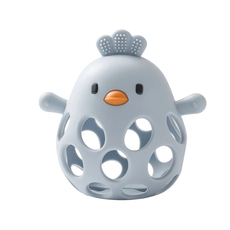 Baby Silicone Hollow Teether - BPA-Free, 0-12 Months, Cartoon Cute Chick Rattle, Infant Toys, Baby Accessories Gift