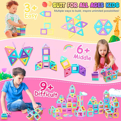 Big Magnetic Blocks Designer Construction Set for Kids