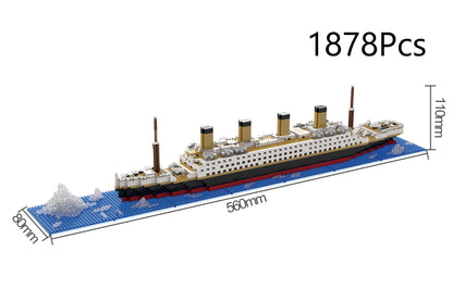 Small Particle Building Block Set – Titanic Cruise Ship Assembly Toy, Giant Puzzle Brick Model Kit, Desktop Birthday Gift for Kids