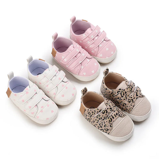Meckior New Baby Boy Girl Shoes PU Leather Sneakers Rubber Bottom Non-Slip Lightweight First Walker Crib Shoes 0-18 Months