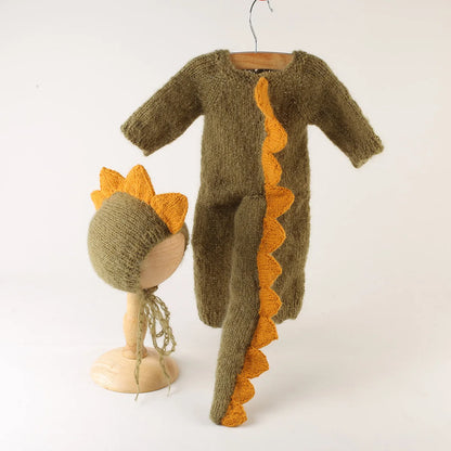 Baby Photography Clothes Set Soft Fabric Sewing Dragon Outfit Baby Boy Romper and Hat Newborn Photography Props