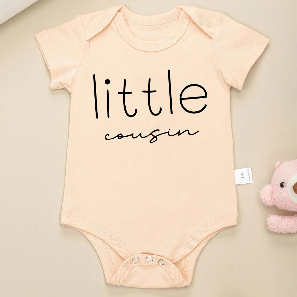 Big Little Cousin Newborn Twin Boy Clothes – Cotton Onesies, Fashionable & Cozy Baby Bodysuit – Skin-friendly Infant Pajamas for Boys and Girls