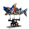 Mechanical Shark Building Blocks Set – Sea Life Model with Display Stand and Lights for Kids and Adults