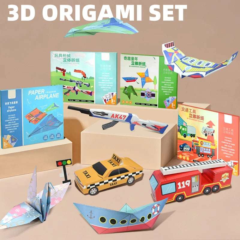 Montessori Origami Paper 13×9in (33×22cm) DIY Handicrafts Kit – 10/36 Sheets STEM Educational Toys for Children