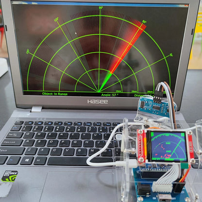 Acrylic Mini Radar Robot with TFT Screen, Ultrasonic Radar for Arduino, ESP8266 Programmable DIY Kit