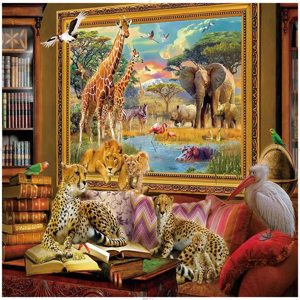 Adult Jigsaw Puzzle 1000 Pieces, Landscape Animation Paper Puzzle, Decorative Painting, Brain Exercise Toy
