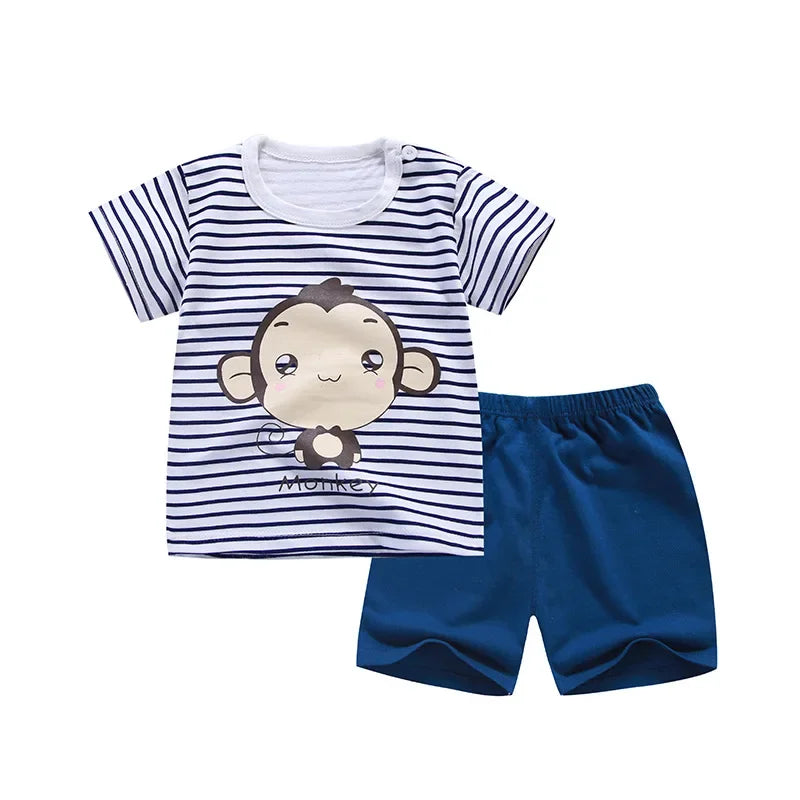 Summer Baby Clothes Set – Casual Baby Boy Clothing Set with T-shirt & Shorts – Kids Unisex Short Sleeve Sports Outfit – Infant Baby Girl Clothes
