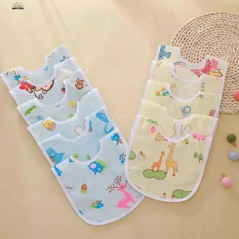 1 Pc Baby U-Shaped Waterproof Bib | Crystal Velvet Snap Lip Towel, Burp Cloth for Infants (0-3 Years) Feeding Essentials - Kidzy Market