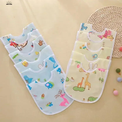 1 Pc Baby U-Shaped Waterproof Bib | Crystal Velvet Snap Lip Towel, Burp Cloth for Infants (0-3 Years) Feeding Essentials - Kidzy Market