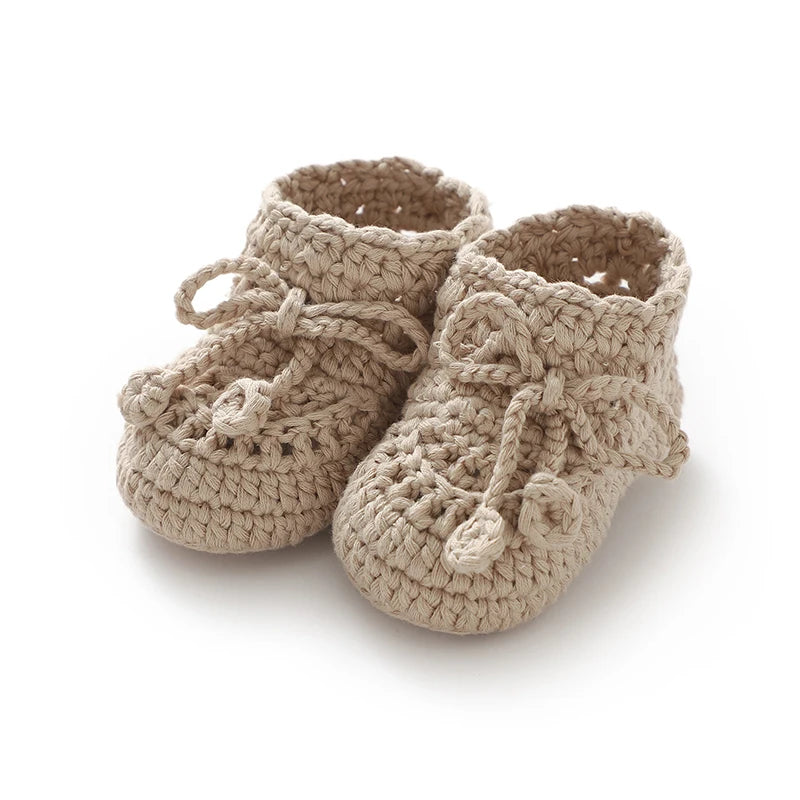 Handmade Knitted Baby First Walkers – 0-1Y Unisex Soft Bottom Cotton Anti-Slip Toddler Sneakers