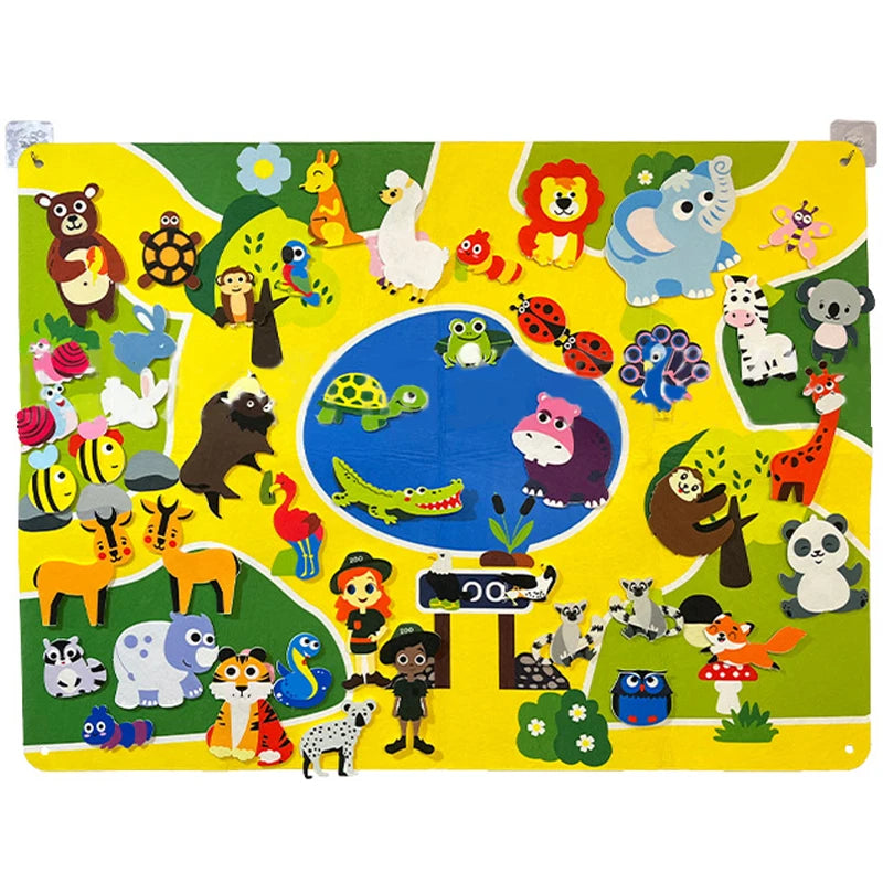 Farm Animals Felt Story Board Set – Storytelling and Early Learning Interactive Play Kit, Wall Hanging Puzzle Toy for Toddlers Gifts
