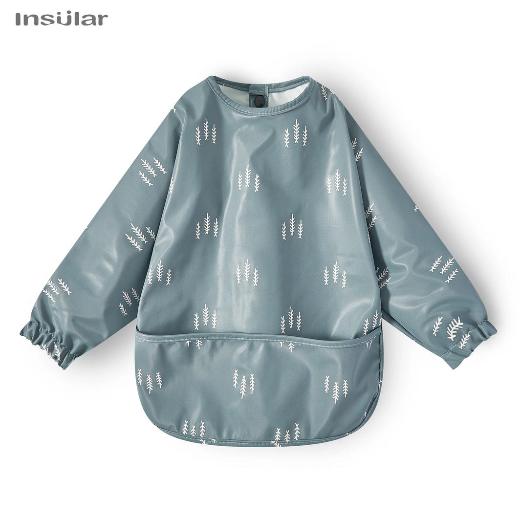 Waterproof Long-Sleeve Baby Bib with Pocket – Full-Cover Feeding Apron for Mess-Free Mealtime - Kidzy Market