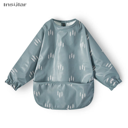 Waterproof Long-Sleeve Baby Bib with Pocket – Full-Cover Feeding Apron for Mess-Free Mealtime - Kidzy Market