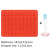 50-Grid Silicone Gummy Bear Mold with Dropper 18.5x13.5x1cm (7.3x5.3x0.4in) Cute Jelly Candy Chocolate Fondant Mold