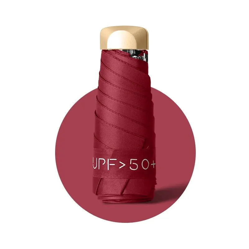 Compact 5-Fold Women's UV Sun Umbrella – Anti-UV Rain & Sun Pocket Folding Parasol, 37–42 in (96–106 cm) Canopy