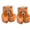 Women's Highland Cow & Teddy Bear Plush Slippers – Soft Indoor Christmas Slip-On, Fits EU 36-41 (26 cm / 10.2 in)
