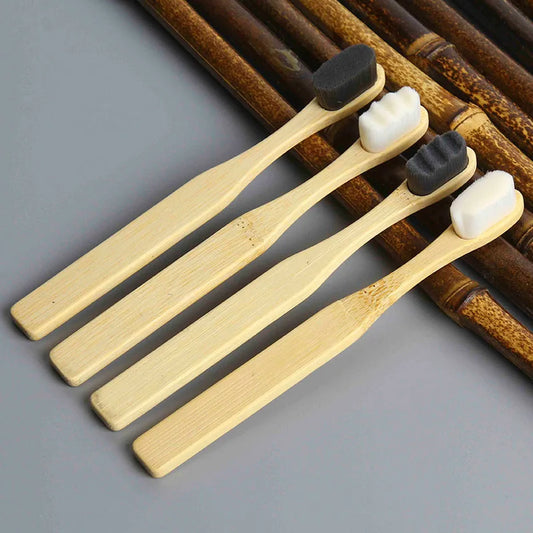 New Bamboo Toothbrush for Kids Children, Biodegradable Extra Soft Bristles, 20000 Soft Natural Bristle Toothbrush