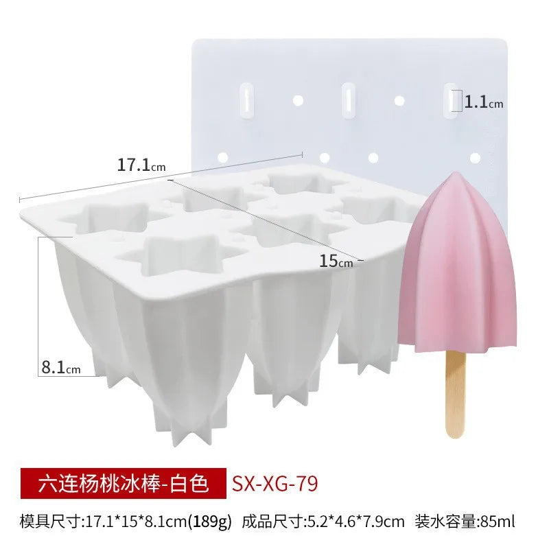 Silicone Spiral Popsicle Molds 4-Cell Reusable BPA Free Ice Pop Maker