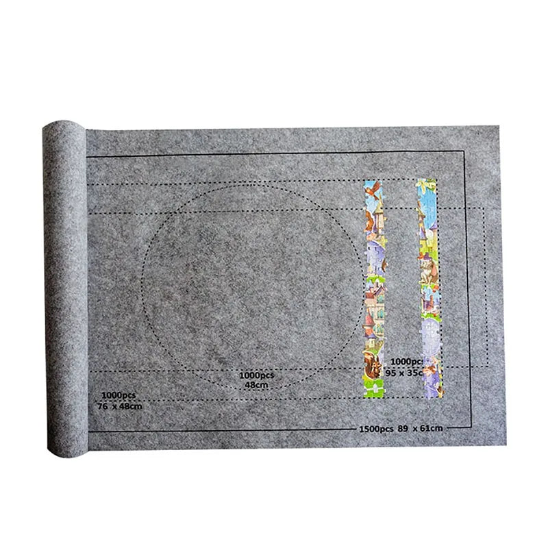 Puzzles Pad Jigsaw Roll Felt Mat, Playmat Blanket for Up to 1500 Pcs Puzzle, Portable Travel Storage Bag, Puzzle Accessories