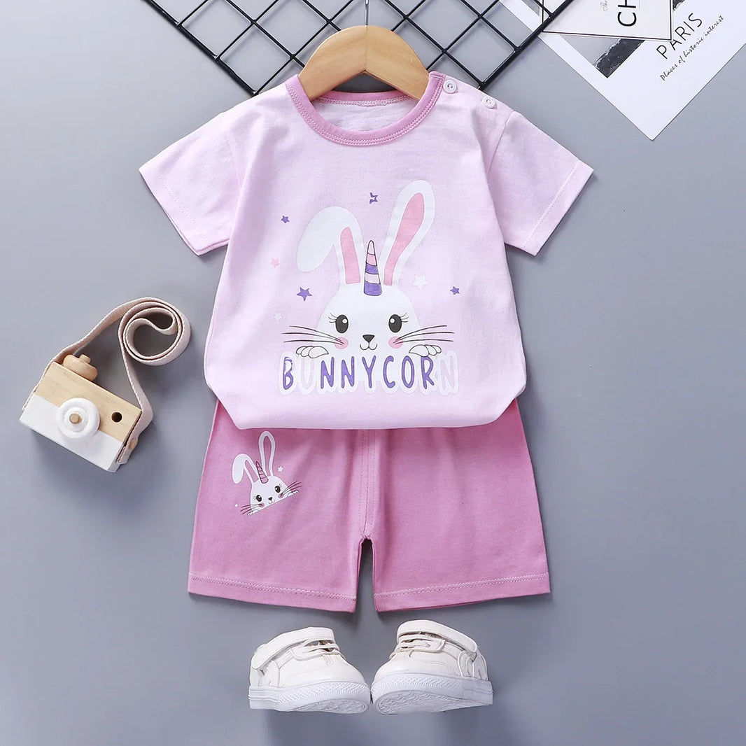 Summer Baby Clothes Set – Casual Baby Boy Clothing Set with T-shirt & Shorts – Kids Unisex Short Sleeve Sports Outfit – Infant Baby Girl Clothes