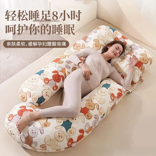 U-Shaped Pregnancy Pillow – Waist Protection & Side Sleeping Support for Pregnant Women