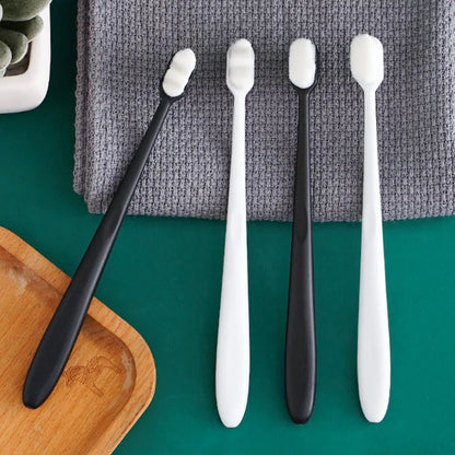 Eco-Friendly Ultra-Fine Soft Bristle Manual Toothbrush for Adults & Kids - Deep Cleaning with Flat & Wave Head for Oral Care