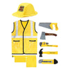 Kids Construction Worker Costume Playset - 5-Piece Dress-Up Vest, Hard Hat & Tool Belt (Ages 3-6, 3'3"–4'3" / 99–130 cm)