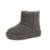 Kids Slip-On Ankle Snow Boots 7-13Y Faux Fur Lined Platform Winter Boots Unisex