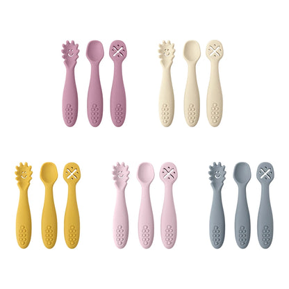 3PCS Cute Baby Learning Spoons Utensils Set – Newborn Feeding Spoon Set for Toddlers
