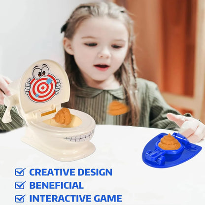 1-Set Poop Shooter Two-Player Desktop Prank Game – Funny Toilet Poop Toss Game, Creative Party & Kids Gift