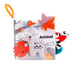 Baby Books Toys - Crinkle Soft Cloth 3D Touch and Feel, High Contrast Sensory Activity Toy for Early Education, Stroller Toy