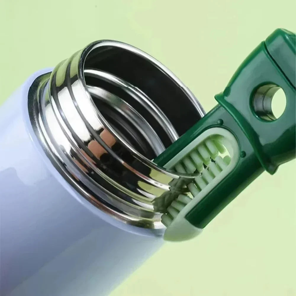 Silicone 5 in 1 Bottle Brush, Nylon Bristle, Hanging Hole, Long Handle, 360 Degree Rotating, Baby Pacifier Cup Cleaning Brush Tool