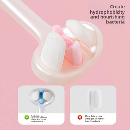 SAKURA Three-Sided Children's Toothbrush, 10000 Soft Bristles, U-Shaped for 3-12 Years Old, Deep Oral Hygiene Clean