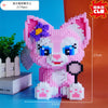 Kawaii Stellalou & Linabell 27 cm (10.6 in) Building Block Figure Set - Desktop Puzzle Toy Gift
