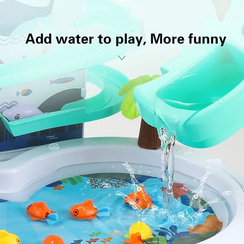 Rechargeable Magnetic Fishing Game Table – Rotating Disc with Music, Parent-Child Interactive Learning Toy for Toddlers