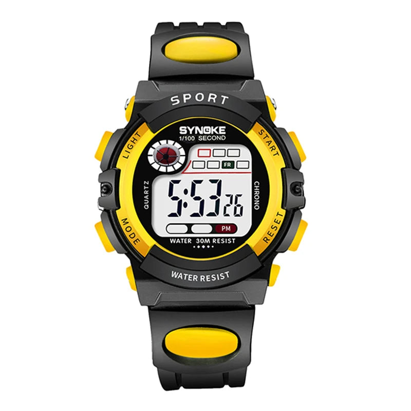 Electronic Children’s Sport Watch Colorful LED Digital Clock 3ATM Waterproof Alarm Wristwatch for Boys and Girls