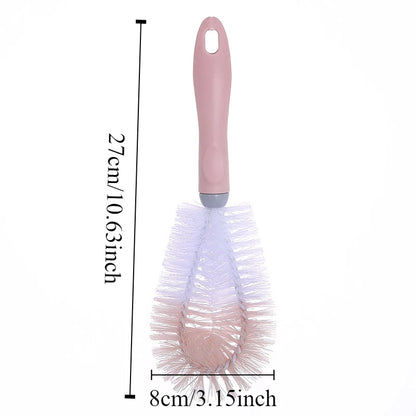 Large Baby Bottle Brush with Thick Handle for 360-Degree Decontamination; Cleaning Brush Features Hanging Hole and Long Handle