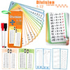 Wipeable Math Training Cards – Addition, Subtraction, Multiplication, Division for Kids Math Practice, Montessori Teaching Aid