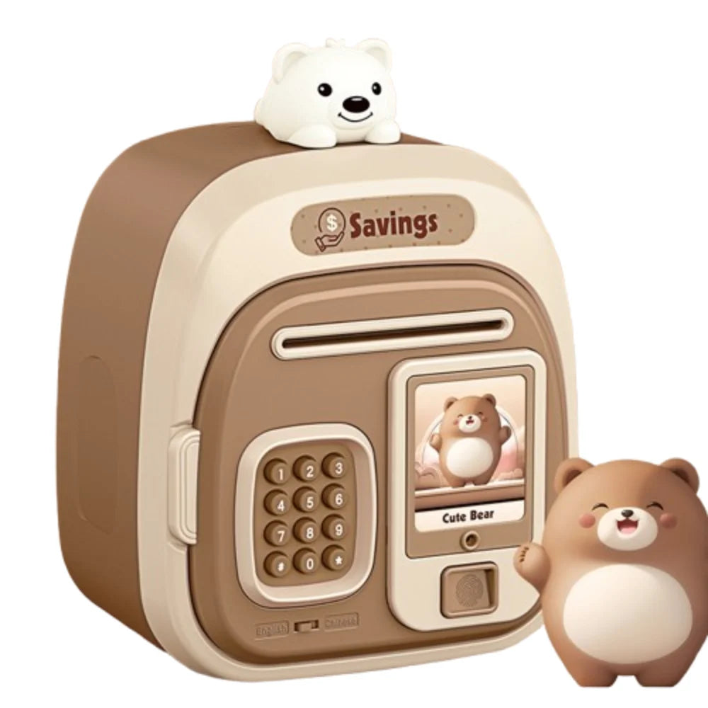 Password Lock Automatic Roll-Up Savings Bank Voice Reminder Fingerprint Protected Children's Money Storage Safe Box