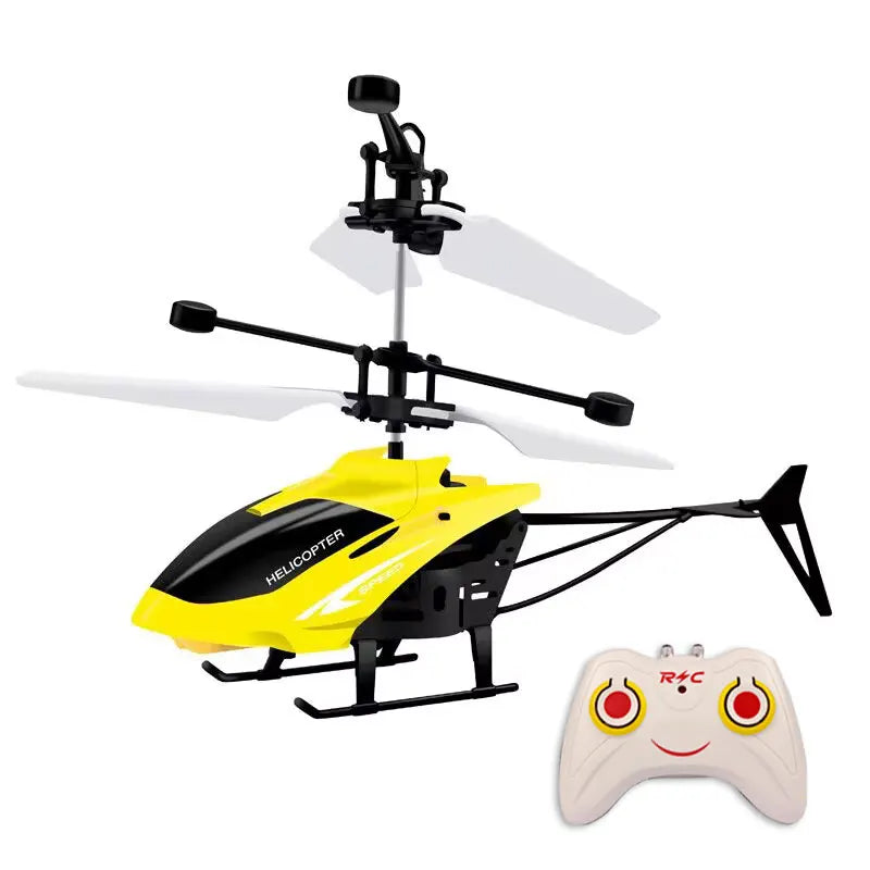 Mini Remote Control Airplane Helicopter – Gesture Sensing with Flashing Lights for Kids
