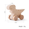 1PC Baby Beech Wood Dinosaur Car – Cartoon Educational Montessori Toy, Teething Play Gym, Baby Birthday Gift