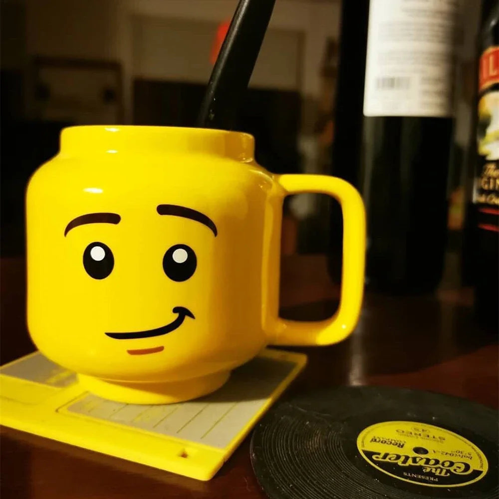 Cute Smiley Face Ceramic Mug 250 ml (8.5 fl oz) - Funny Kids Coffee & Milk Cup, Christmas Gift