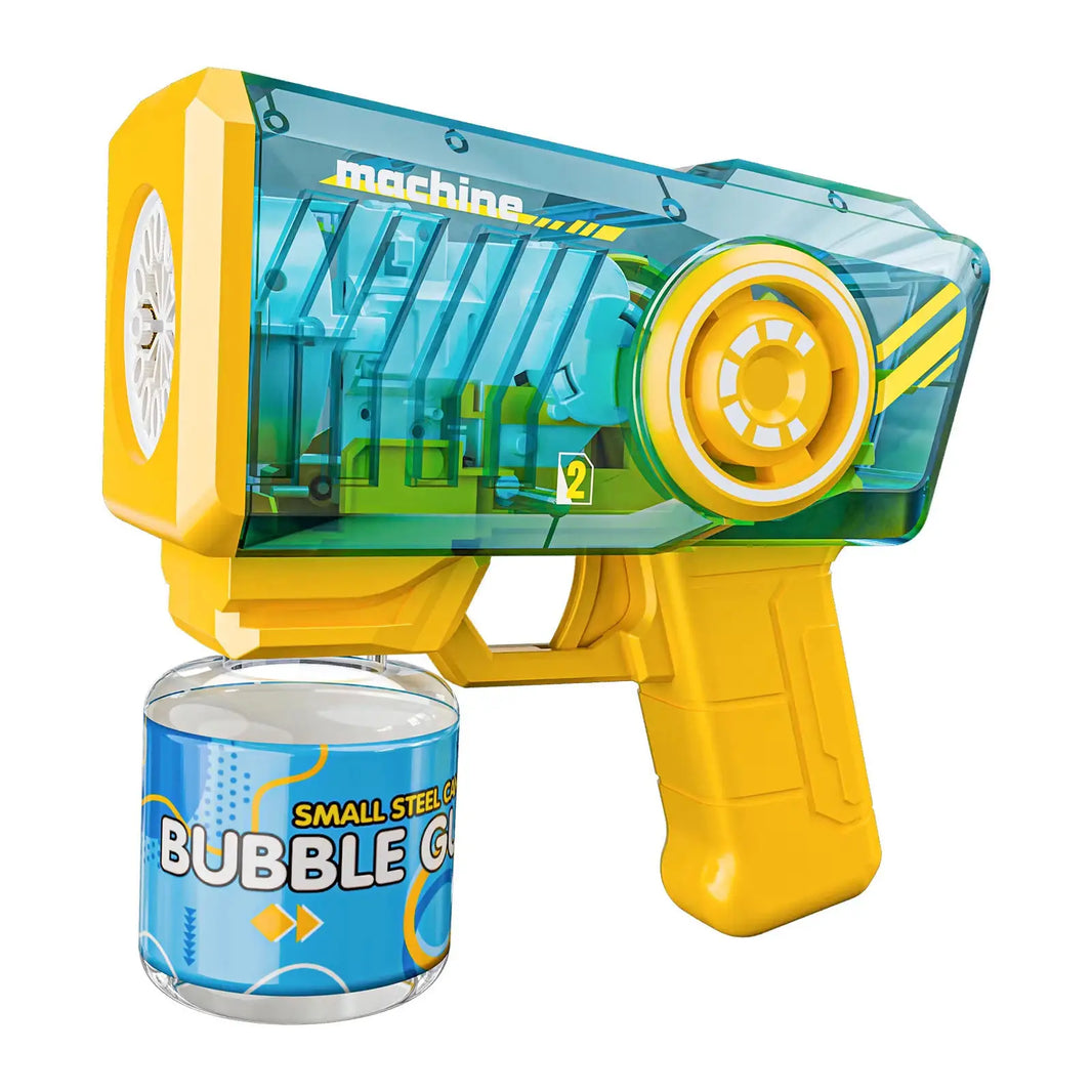 Electric Bubble Gun for Kids — Automatic Bubble Machine Blower with LED Lights, Battery-Powered (4 AA) — Outdoor Party Toy