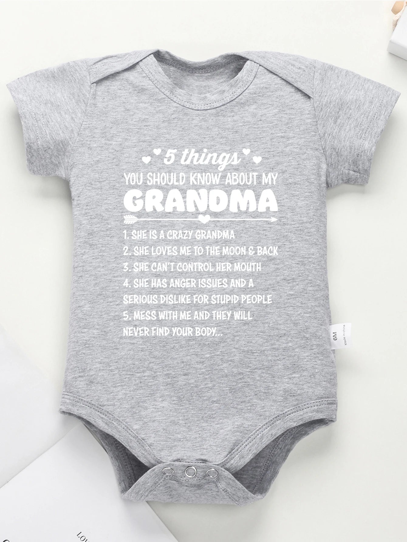 5 Things You Should Know About My Grandma Print Baby Bodysuit – Trendy Newborn One-Piece, Boy Girl Romper, Infant Jumpsuit, Toddler Clothes