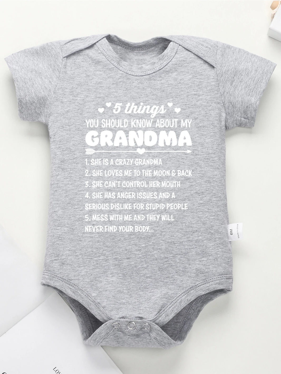 5 Things You Should Know About My Grandma Print Baby Bodysuit – Trendy Newborn One-Piece, Boy Girl Romper, Infant Jumpsuit, Toddler Clothes