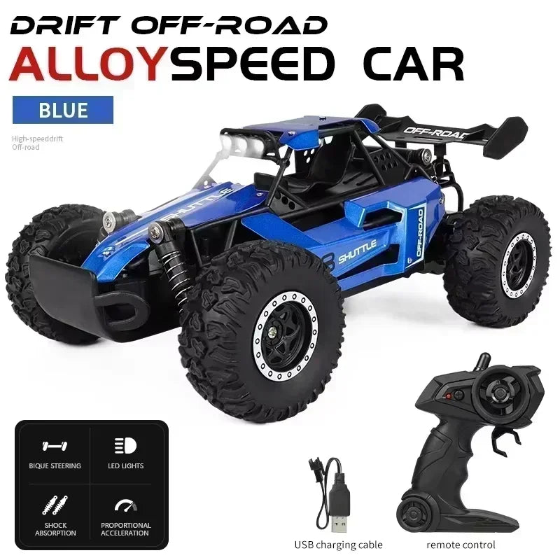 1:16 2.4G 2WD High-Speed Off-Road RC Car with LED Lights and Climbing Ability